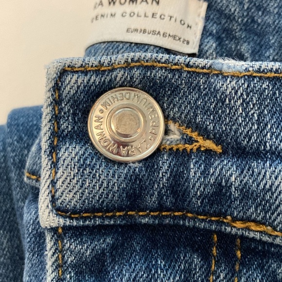❌last chance❌ Zara jeans size 6 premium denim collection raw edge hem 5 pocket - Picture 8 of 12